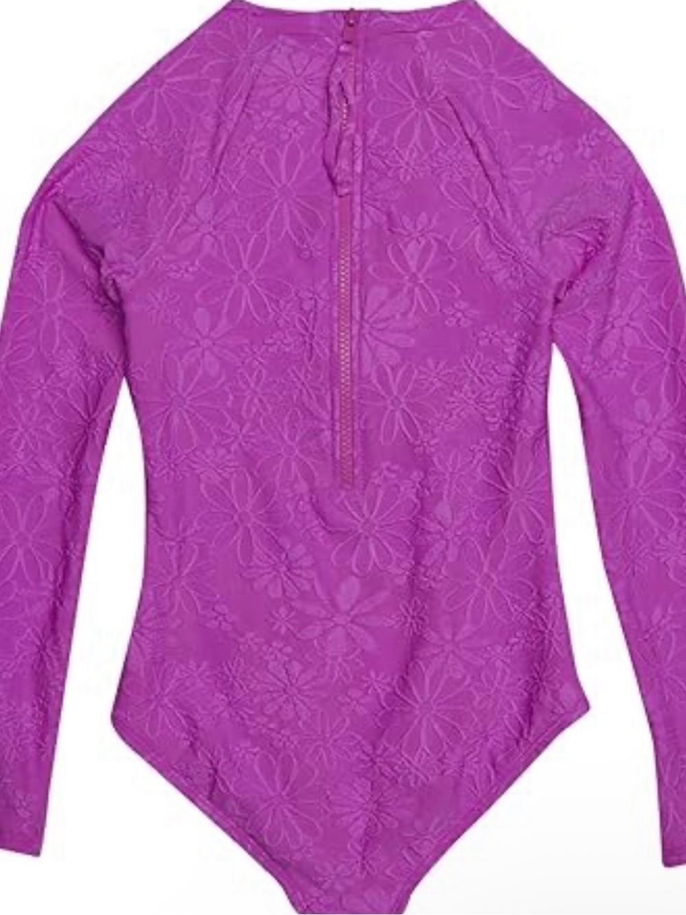 Hobie Purple Floral Long-Sleeve Kids Swim Rashguard 11/12